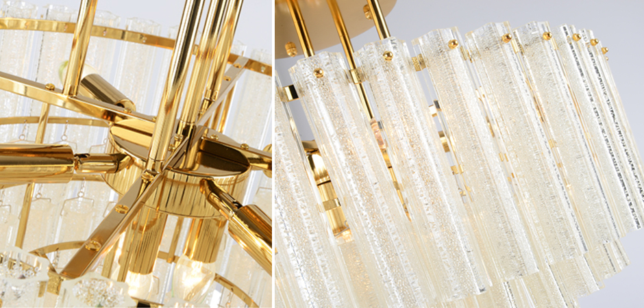 Люстра потолочная на штанге Textured Glass Chandelier Люстра потолочная на штанге Textured Glass Chandelier - Loft-Concept в Волгограде