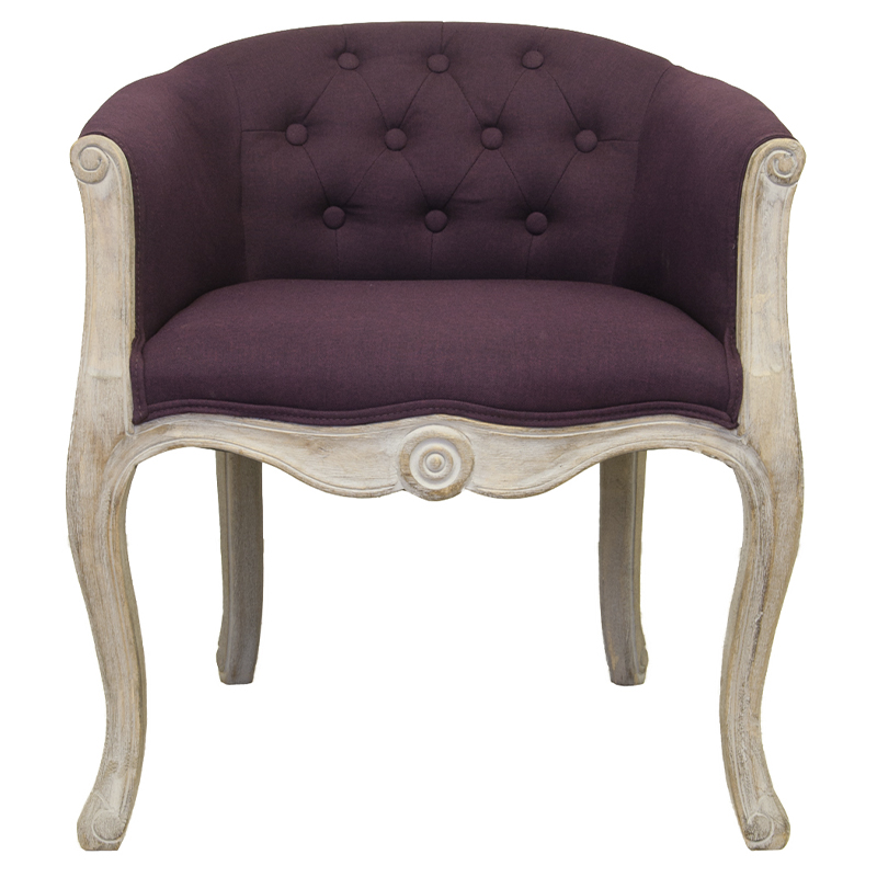 Кресло низкое в стиле прованс Louis French Armchair violet flax Фиолетовый Бежево-серый Кресло низкое в стиле прованс Louis French Armchair violet flax Фиолетовый Бежево-серый в Волгограде | Loft Concept