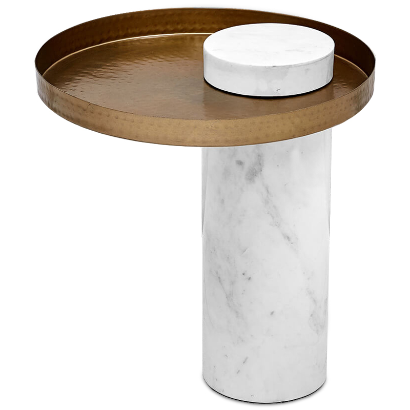Приставной стол Parks Side Table Белый Золотой Приставной стол Parks Side Table Белый Золотой в Волгограде | Loft Concept