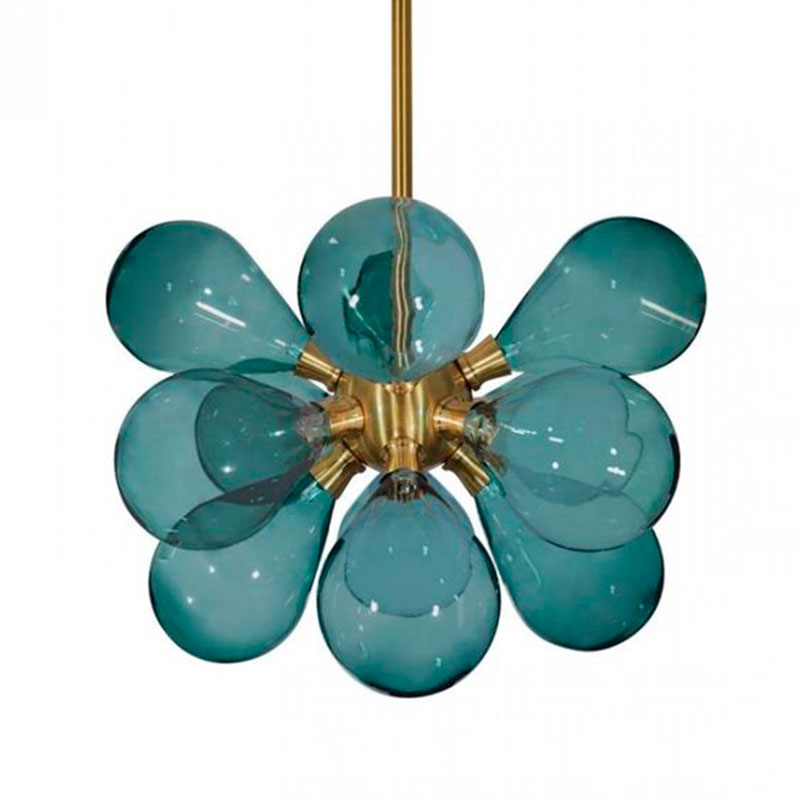 Люстра Simonet Chandelier Blue 50 см Голубой Золотой Люстра Simonet Chandelier Blue 50 см Голубой Золотой в Волгограде | Loft Concept