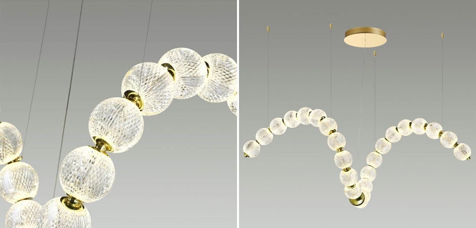 Светодиодная люстра Crystal Globule Spiral Золото Светодиодная люстра Crystal Globule Spiral Золото - Loft-Concept в Волгограде