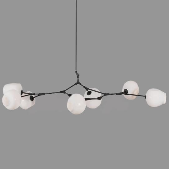 Люстра Сrumpled Bubble White Glass Черный Белый Люстра Сrumpled Bubble White Glass Черный Белый в Волгограде | Loft Concept