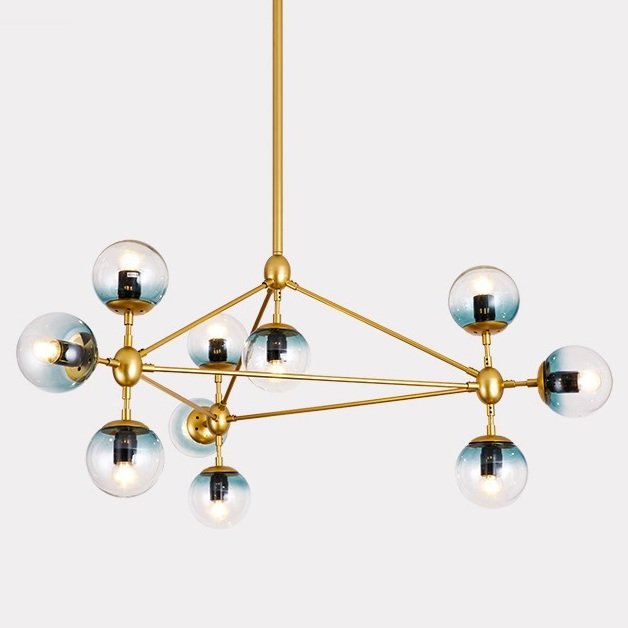 Люстра Modo Chandelier Globes Blue Ambre Gold Золотой Люстра Modo Chandelier Globes Blue Ambre Gold Золотой в Волгограде | Loft Concept