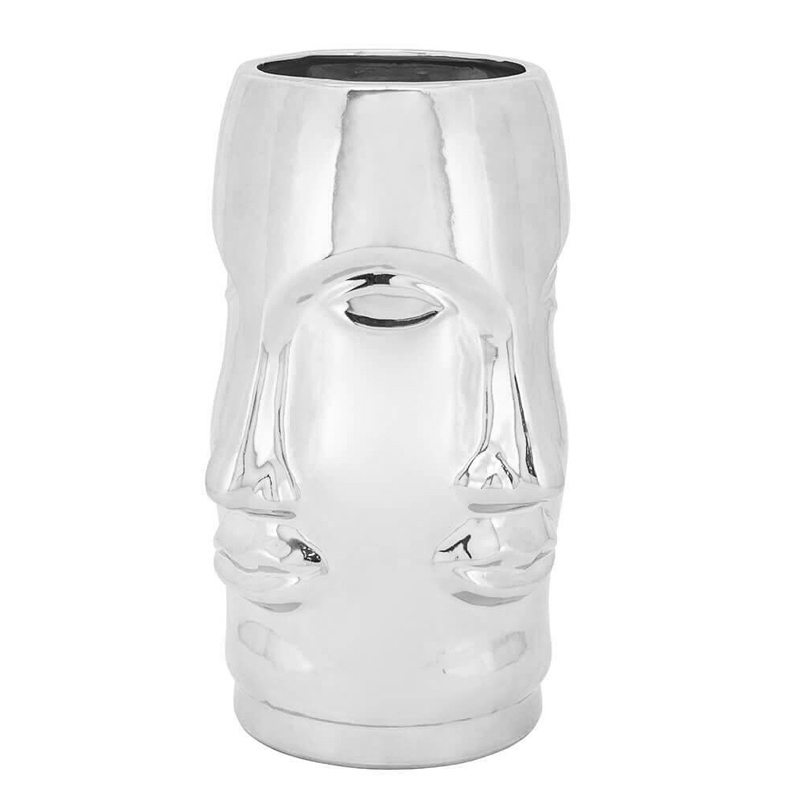 Ваза VASE MING FACE Silver Серебряный Ваза VASE MING FACE Silver Серебряный в Волгограде | Loft Concept