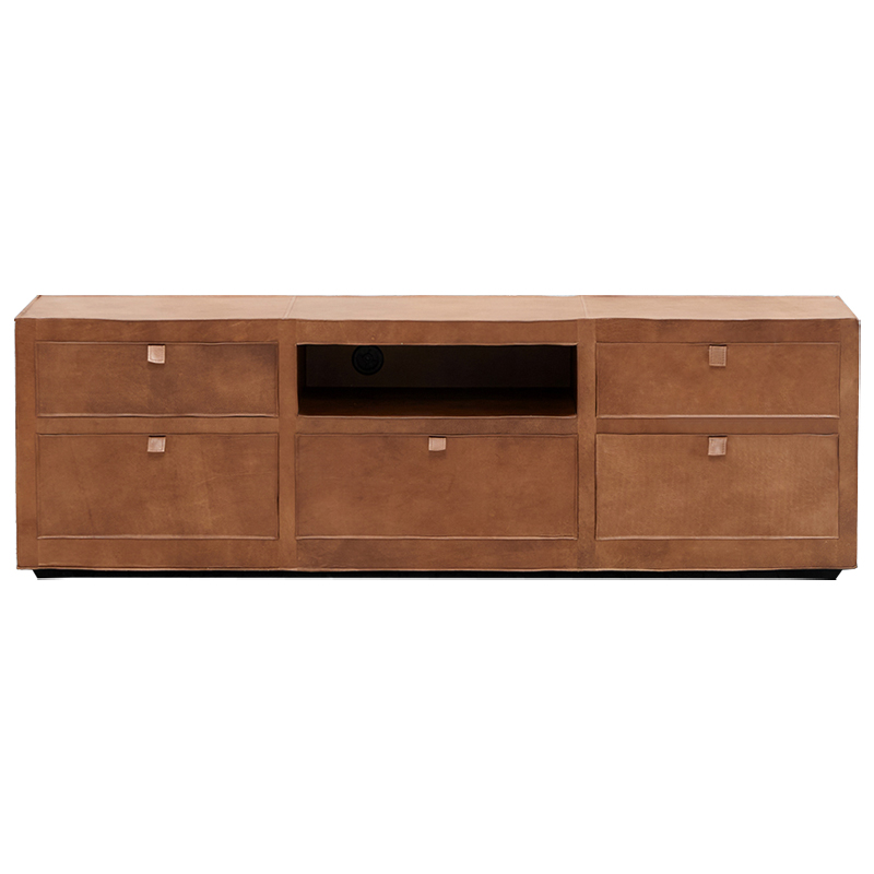 ТВ-тумба Leather Wood TV Stand Коричневый ТВ-тумба Leather Wood TV Stand Коричневый в Волгограде | Loft Concept