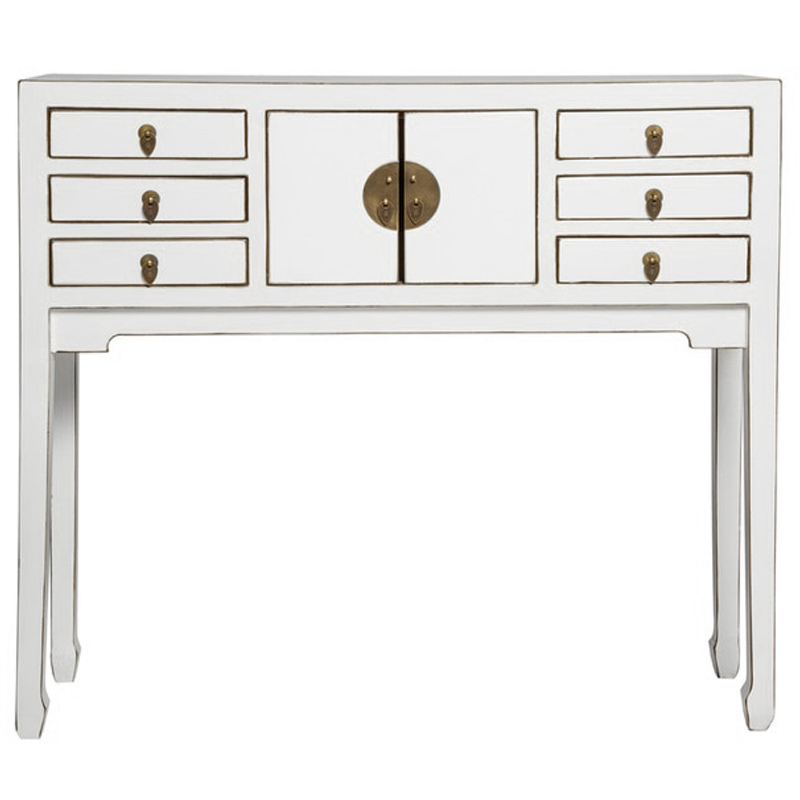 Белая Консоль в Китайском Стиле из сосны White Console Chinese Белый в Волгограде | Loft Concept 