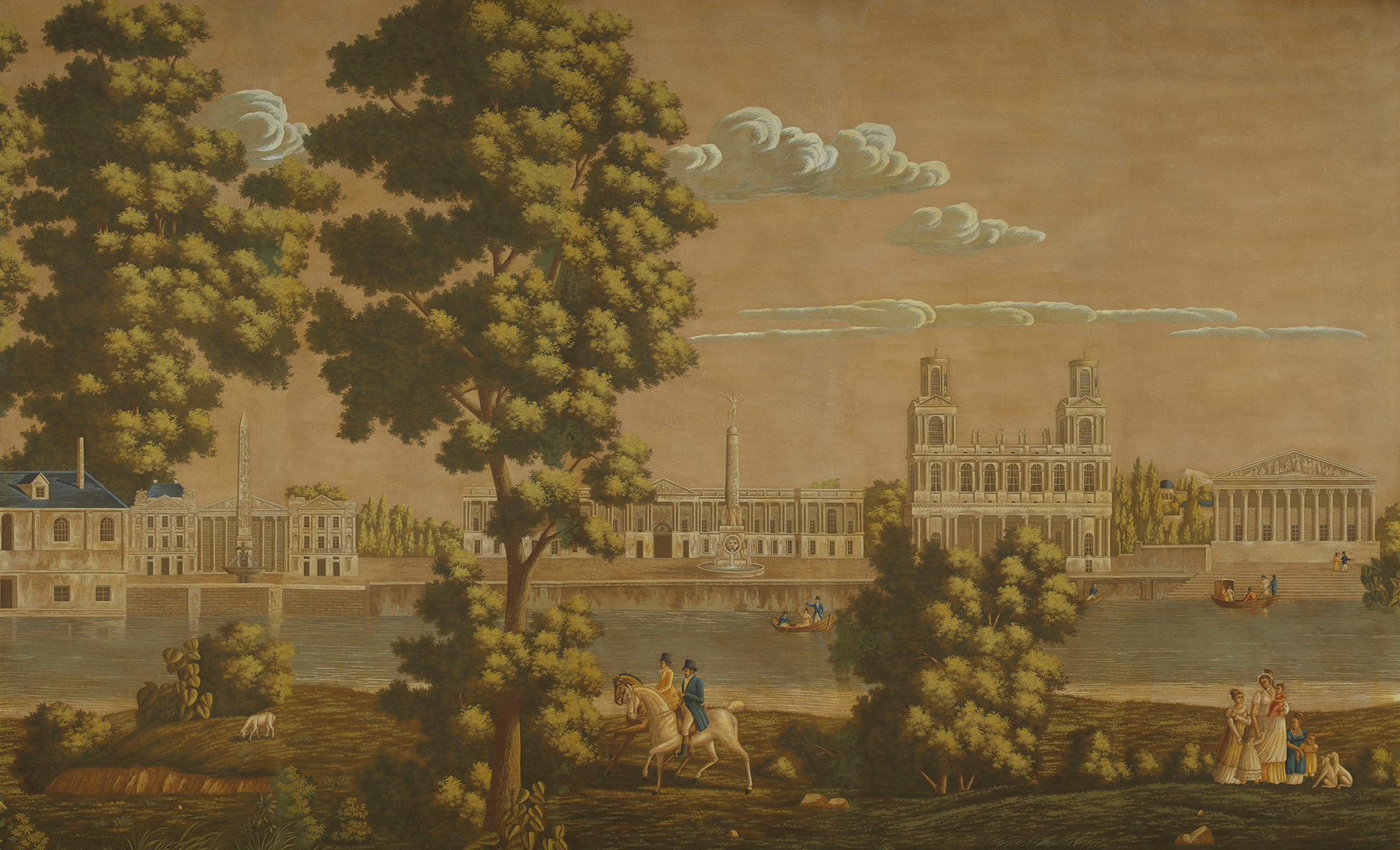 Обои ручная роспись Monuments of Paris Roberts on antique scenic Xuan paper Обои ручная роспись Monuments of Paris Roberts on antique scenic Xuan paper - постер Loft-Concept в Волгограде