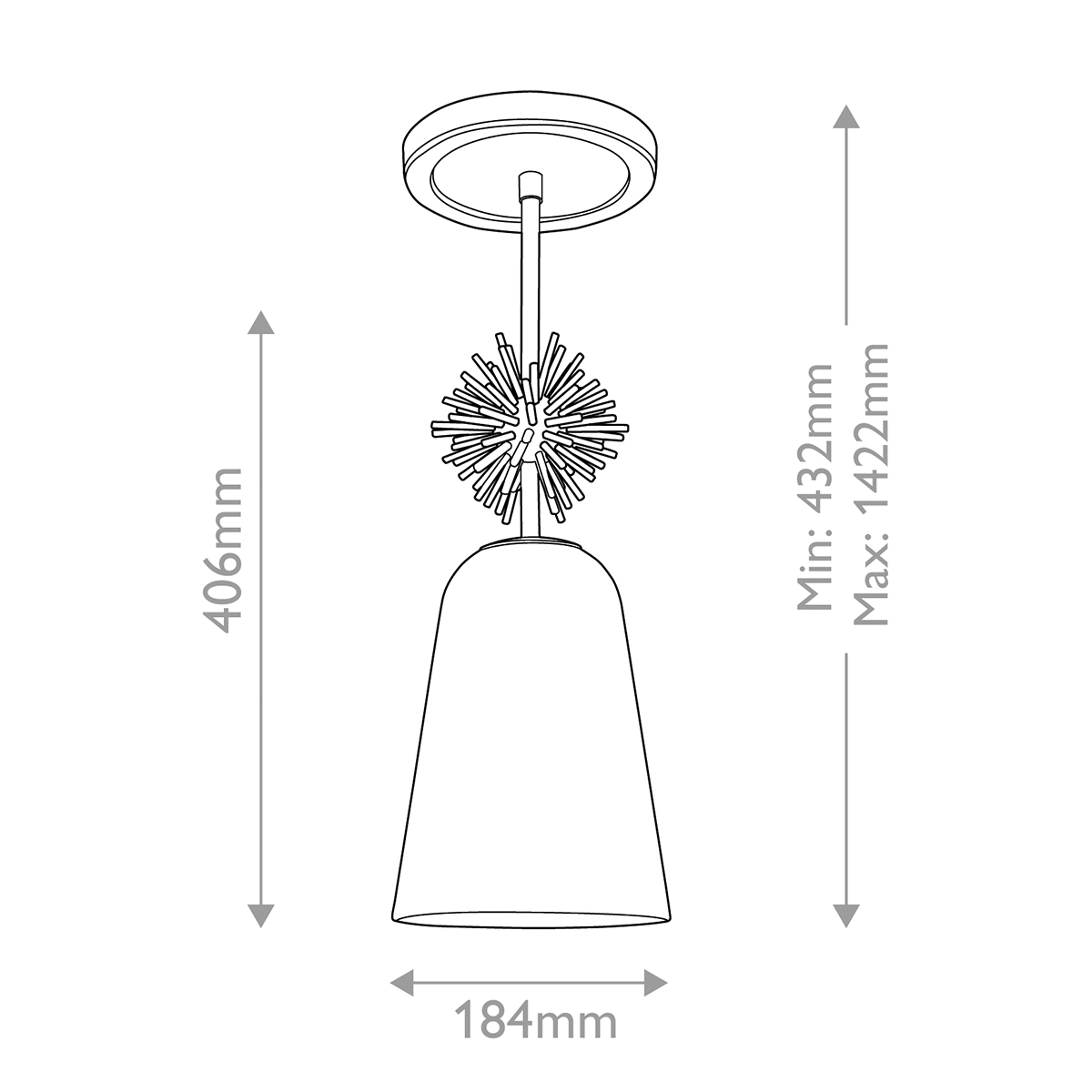 Подвесной светильник золотого цвета с колоколообразным стеклянным плафоном и декоративным элементом Elstead Lighting в Волгограде