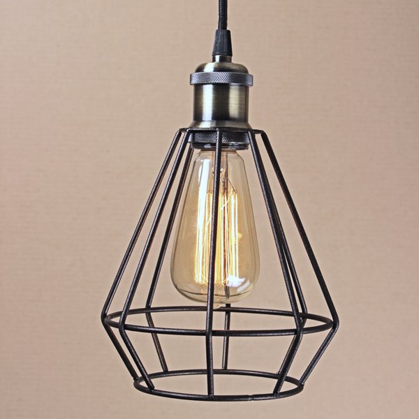 Подвесной светильник Wire Cage Pendant Punch Black Черный Подвесной светильник Wire Cage Pendant Punch Black Черный в Волгограде | Loft Concept