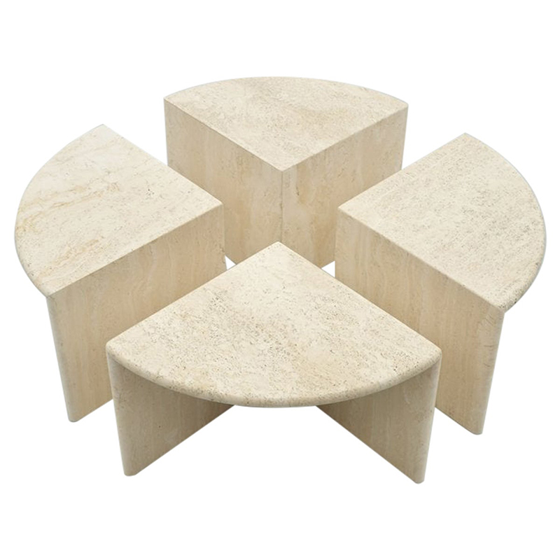 Модульный кофейный стол Set of Four Travertine Side or Coffee Tables Бежевый Песочный Модульный кофейный стол Set of Four Travertine Side or Coffee Tables Бежевый Песочный в Волгограде | Loft Concept