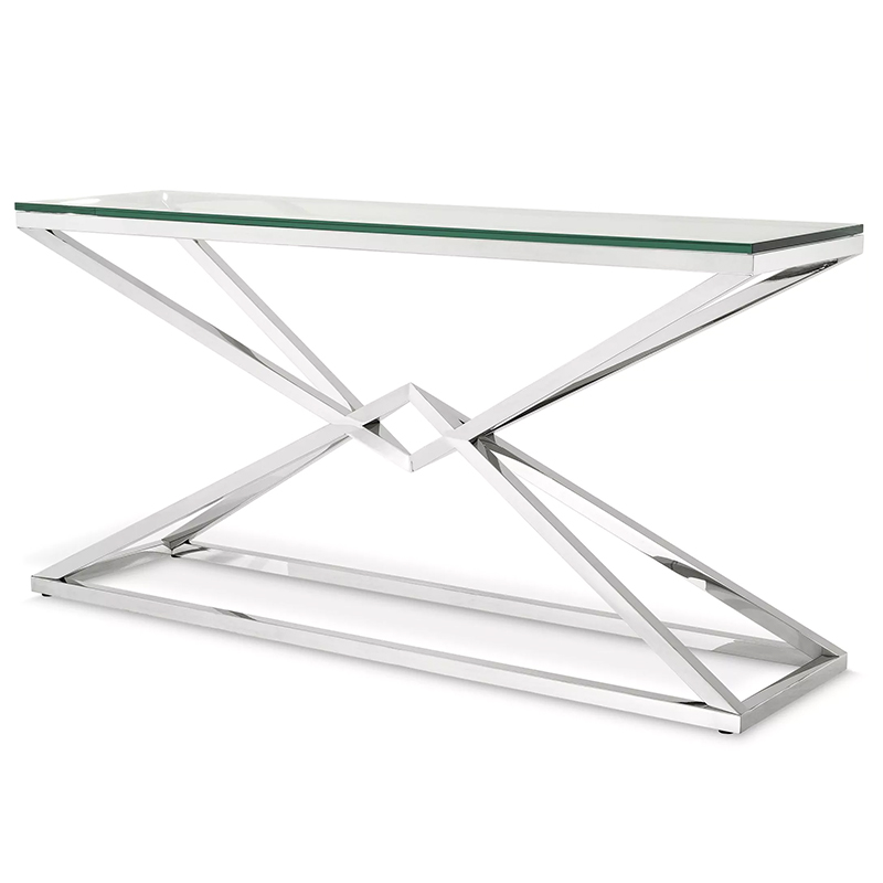 Консоль Eichholtz Console Table Connor L Chrome Хром Прозрачное Стекло Консоль Eichholtz Console Table Connor L Chrome Хром Прозрачное Стекло в Волгограде | Loft Concept