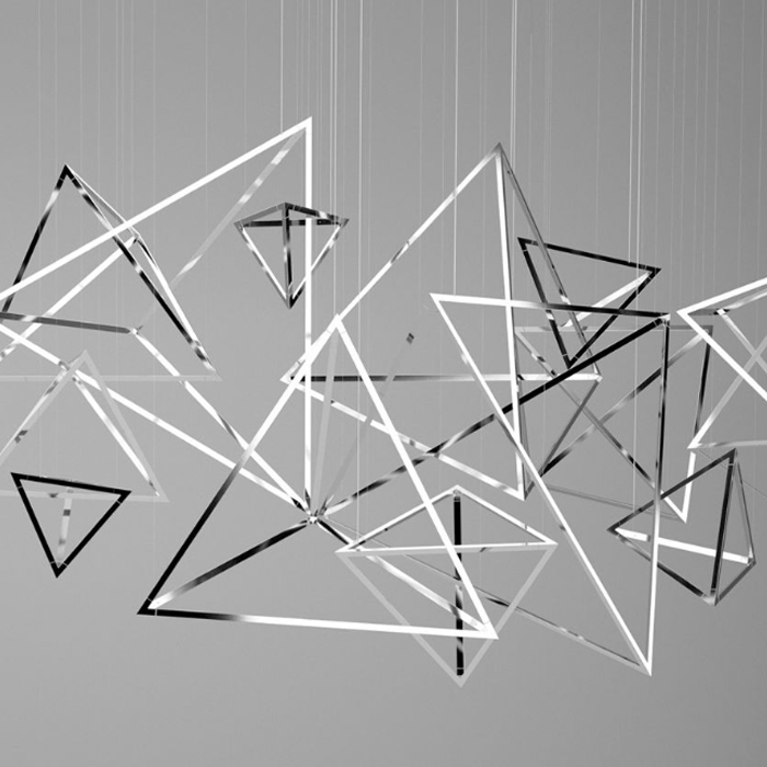 Подвесной светильник Weightless Triangles Хром Глянцевое золото Подвесной светильник Weightless Triangles Хром Глянцевое золото в Волгограде | Loft Concept