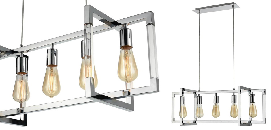 Подвесной светильник Transparent Strips Chromium 5 Подвесной светильник Transparent Strips Chromium 5 - Loft-Concept в Волгограде