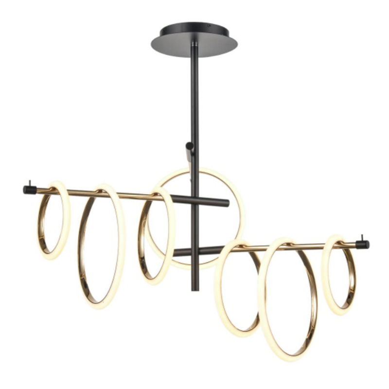 Люстра Jessenia Rings Chandelier 7 Черный Золотой Люстра Jessenia Rings Chandelier 7 Черный Золотой в Волгограде | Loft Concept