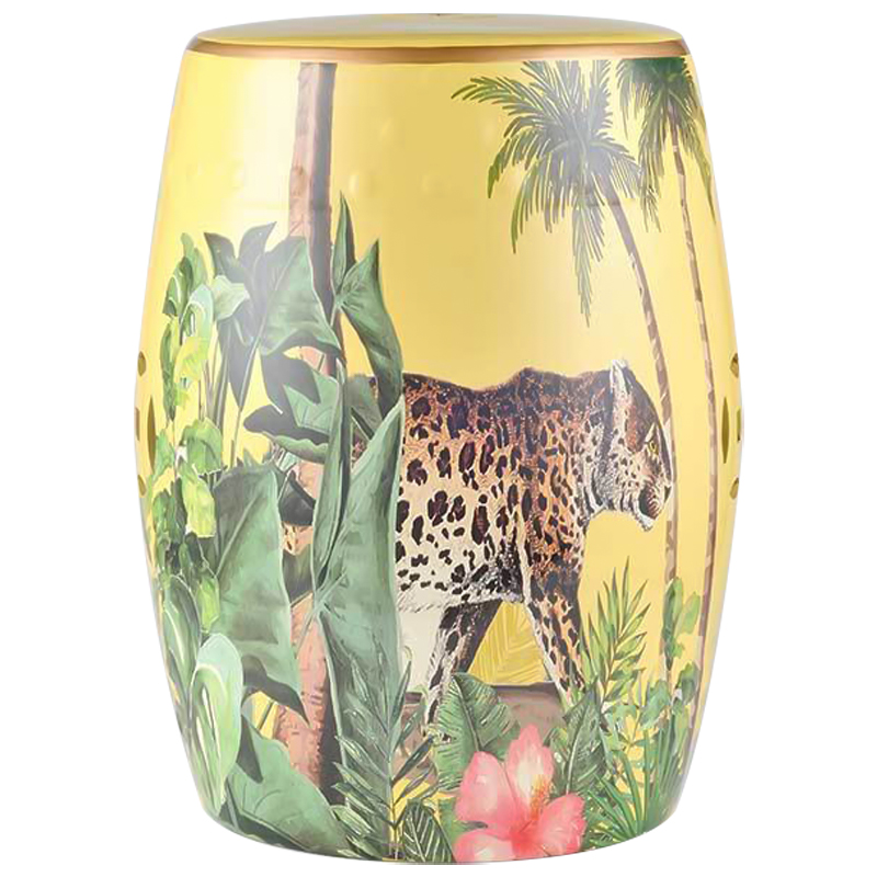 Керамический табурет Leopard Tropical Animal Ceramic Stool Yellow Желтый Коричневый Зеленый Керамический табурет Leopard Tropical Animal Ceramic Stool Yellow Желтый Коричневый Зеленый в Волгограде | Loft Concept