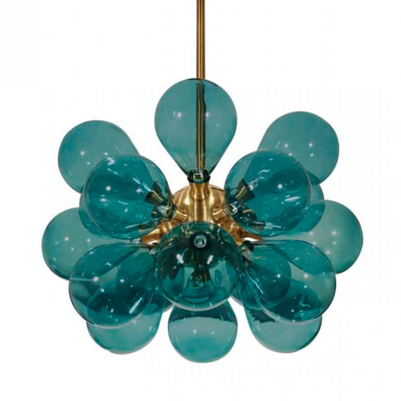 Люстра Simonet Chandelier Blue 55 см Голубой Золотой Люстра Simonet Chandelier Blue 55 см Голубой Золотой в Волгограде | Loft Concept