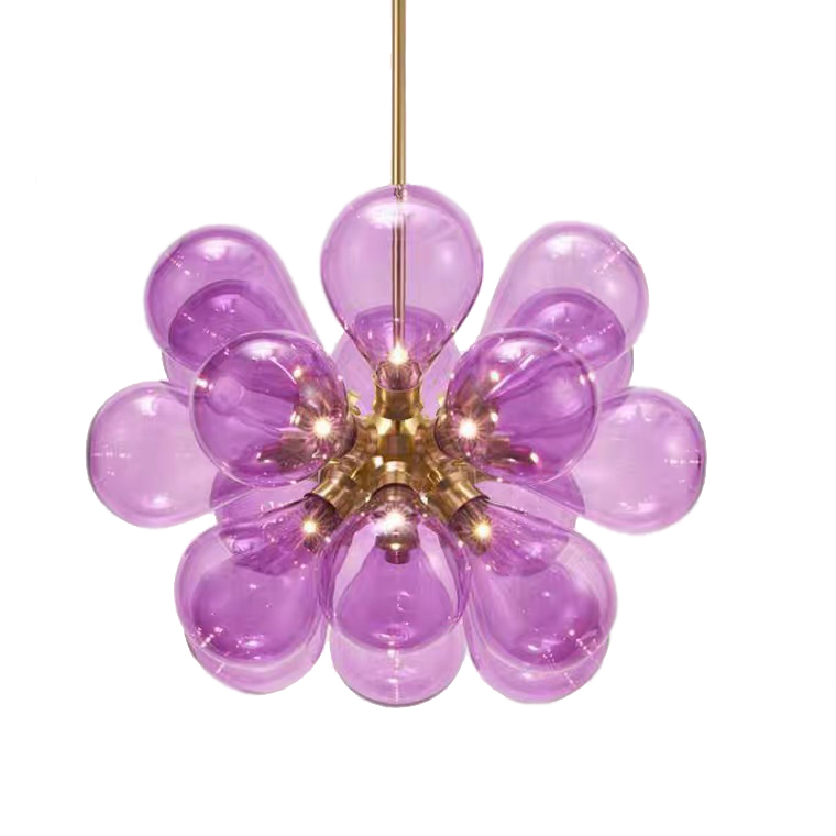 Люстра Simonet Chandelier Лиловый Золотой Люстра Simonet Chandelier Лиловый Золотой в Волгограде | Loft Concept