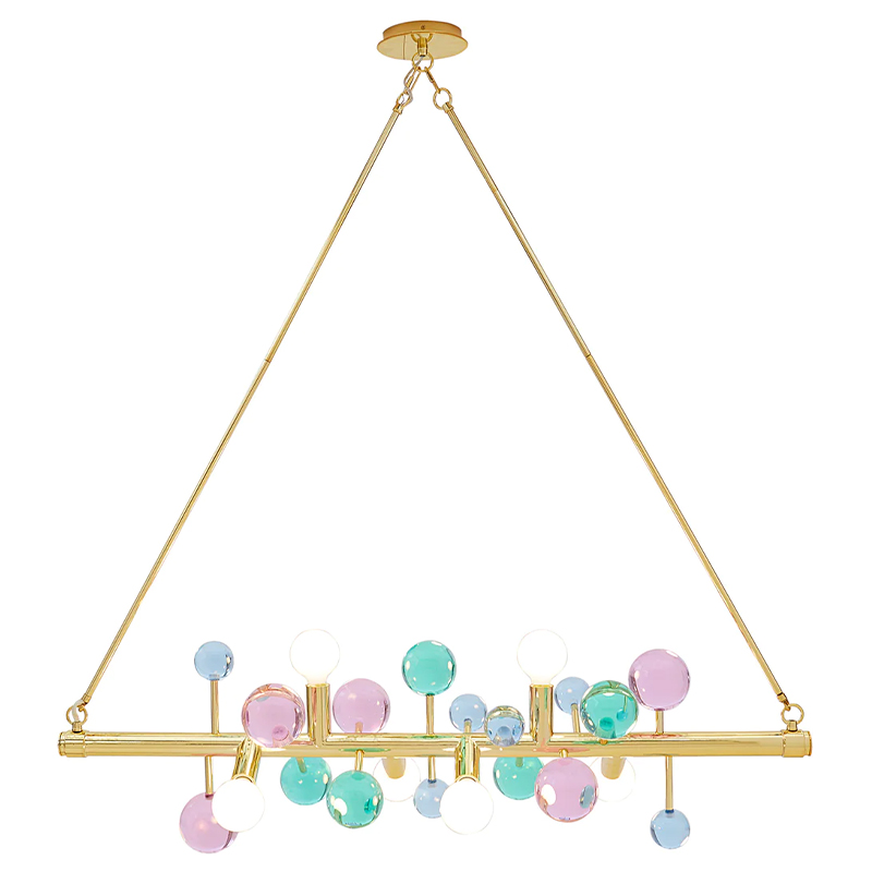 Светильник Jonathan Adler GLOBO SIX-LIGHT LINEAR CHANDELIER Multi Мульти Золотой Светильник Jonathan Adler GLOBO SIX-LIGHT LINEAR CHANDELIER Multi Мульти Золотой в Волгограде | Loft Concept