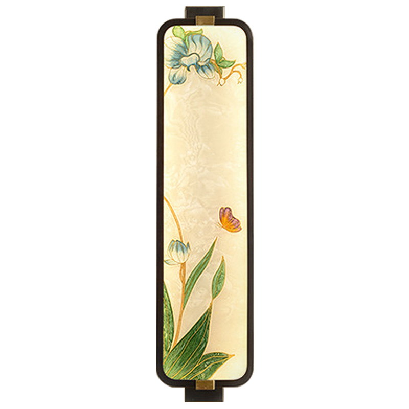 Настенный светильник Blue Flowers Butterfly Oriental Scenes Wall Lamp Мульти Бежевый Темная медь Настенный светильник Blue Flowers Butterfly Oriental Scenes Wall Lamp Мульти Бежевый Темная медь в Волгограде | Loft Concept