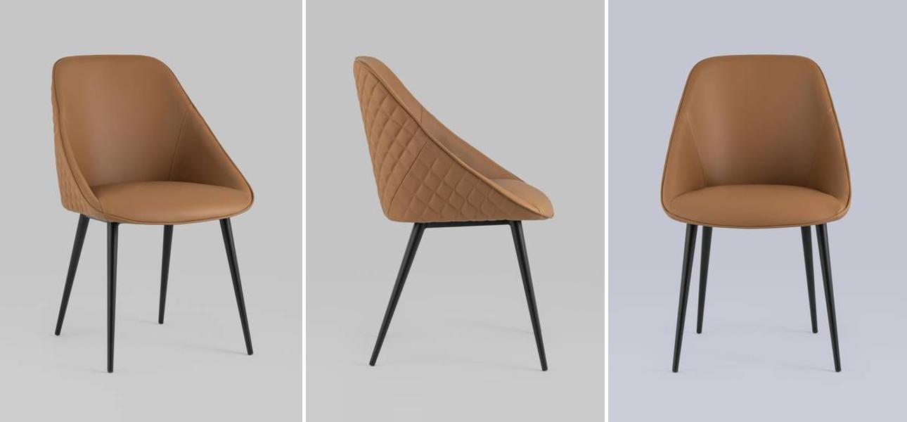 Стул Miruna Chair Коричневая Экокожа - фото