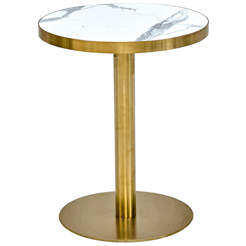 Обеденный стол Sancho Dinner Table Белый Глянцевое золото Обеденный стол Sancho Dinner Table Белый Глянцевое золото в Волгограде | Loft Concept