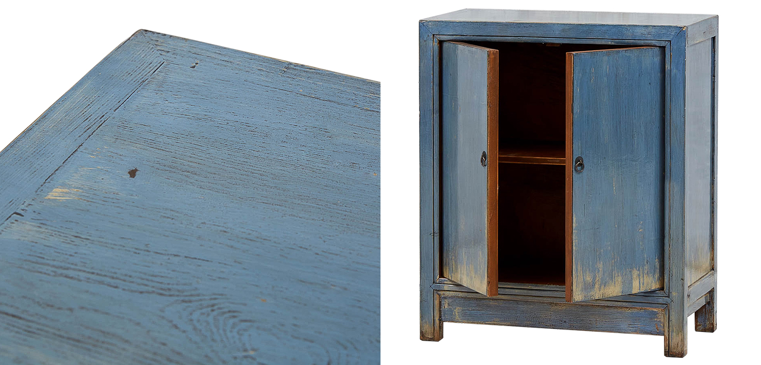 Комод голубой Blue Vintage Chest of Drawers Chinese Collection - фото