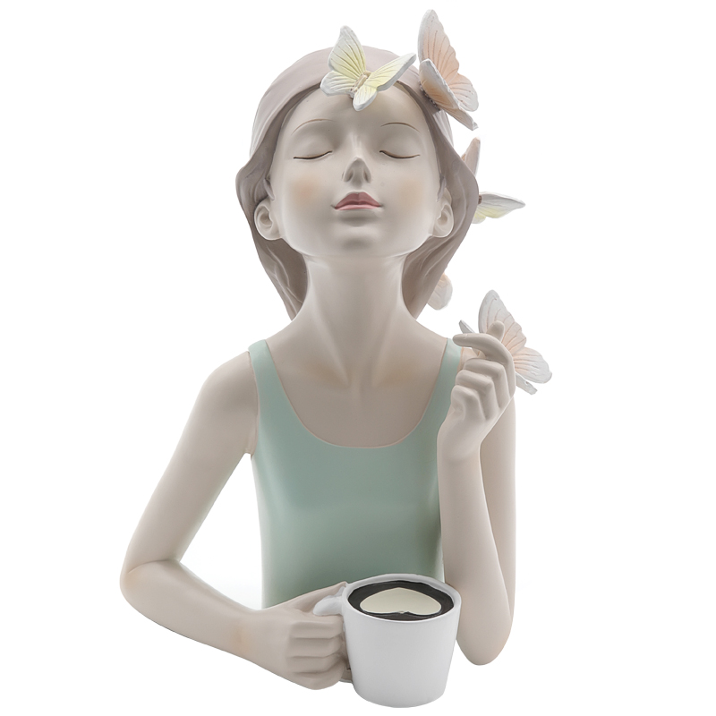 Статуэтка Butterfly Girl Sympathy Бежевый Белый Голубой пастельный в Волгограде | Loft Concept 