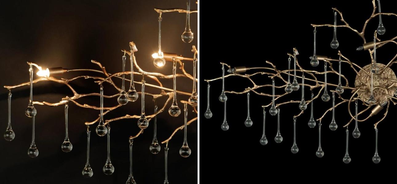 Бра Crystal Drops Gold 6 ламп - фото №1