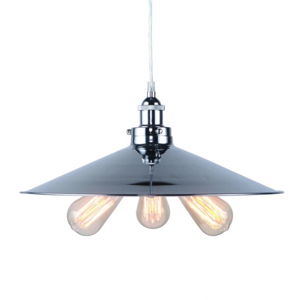 Подвесной светильник 20th C. Factory Filament Metal Triple Pendant rh Хром Подвесной светильник 20th C. Factory Filament Metal Triple Pendant rh Хром в Волгограде | Loft Concept