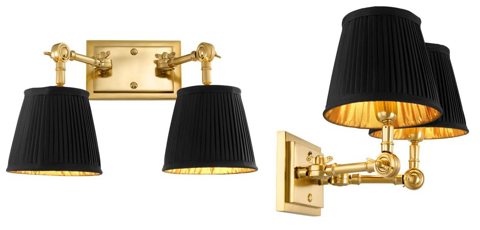 Бра Wall Lamp Wentworth Double Gold+Black Бра Wall Lamp Wentworth Double Gold+Black - Loft-Concept в Волгограде