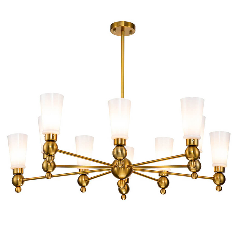Люстра Chamila Chandelier 10 Латунь Белый Люстра Chamila Chandelier 10 Латунь Белый в Волгограде | Loft Concept