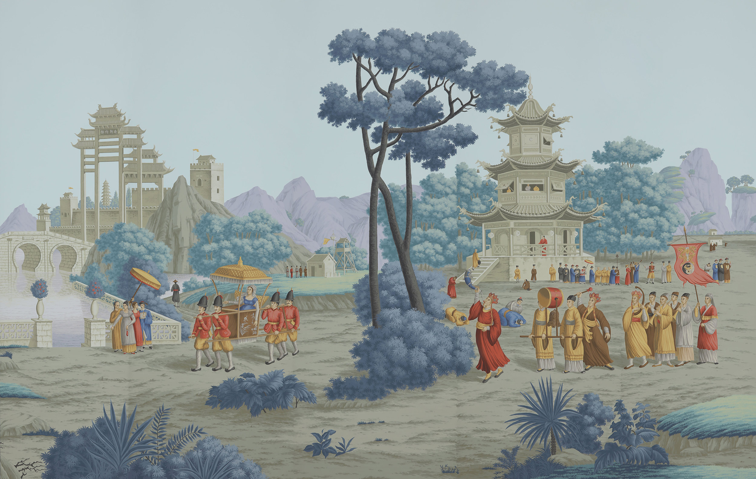 Обои ручная роспись Procession Chinoise Charvet on scenic paper Обои ручная роспись Procession Chinoise Charvet on scenic paper - постер Loft-Concept в Волгограде
