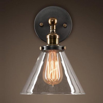 Бра Loft Clear Glass Wide Cloche Черный Бра Loft Clear Glass Wide Cloche Черный в Волгограде | Loft Concept