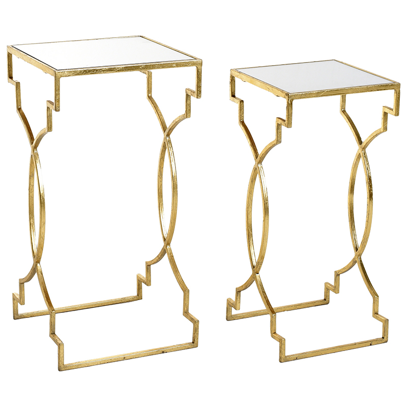 Комплект приставных столов Cowan Side Tables Золотой Прозрачный Комплект приставных столов Cowan Side Tables Золотой Прозрачный в Волгограде | Loft Concept