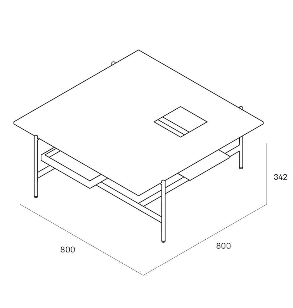 Karat журнальный столик цвета тёмный камень с съемным подносом в Волгограде