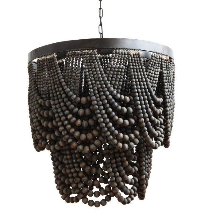 Люстра Amelia Wood Bead Chandelier Черный Коричневый Люстра Amelia Wood Bead Chandelier Черный Коричневый в Волгограде | Loft Concept