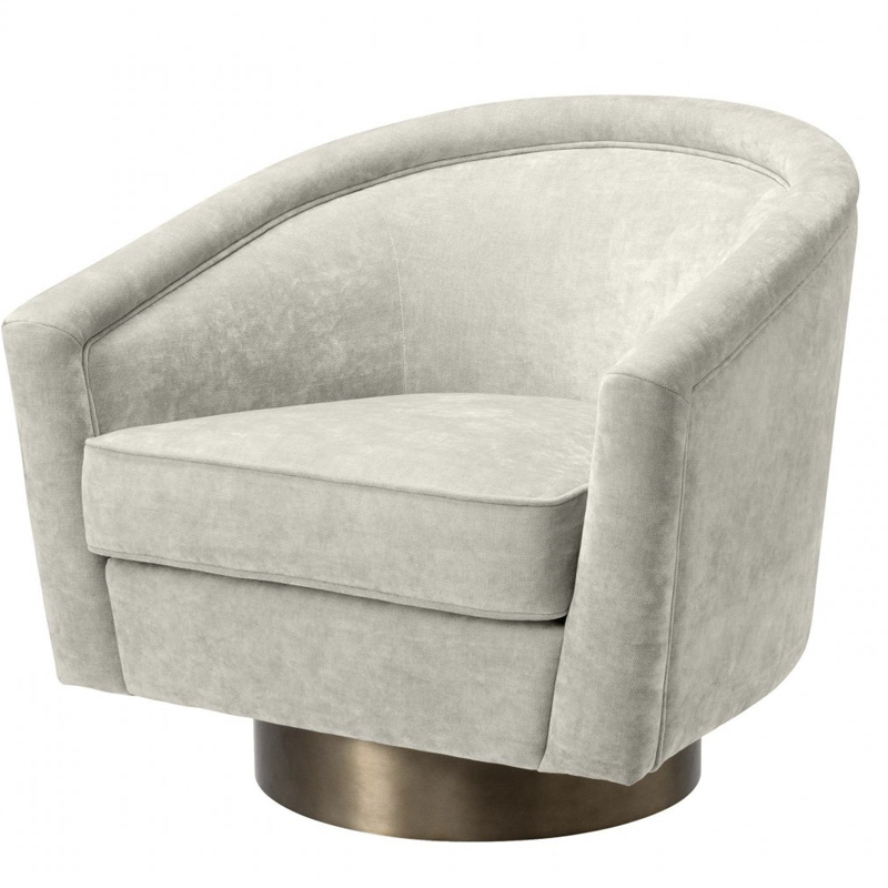 Кресло Eichholtz Swivel Chair Catene Sand Бежево-серый матовое золото Кресло Eichholtz Swivel Chair Catene Sand Бежево-серый матовое золото в Волгограде | Loft Concept