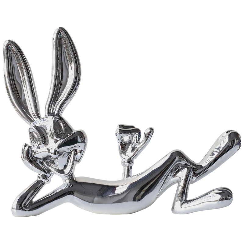 Декоративная статуэтка Bugs Bunny Silver Серебряный Декоративная статуэтка Bugs Bunny Silver Серебряный в Волгограде | Loft Concept