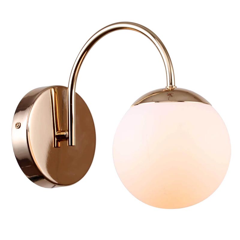 Бра Gooseneck Pelle Sconce Белое матовое стекло Глянцевое золото Бра Gooseneck Pelle Sconce Белое матовое стекло Глянцевое золото в Волгограде | Loft Concept
