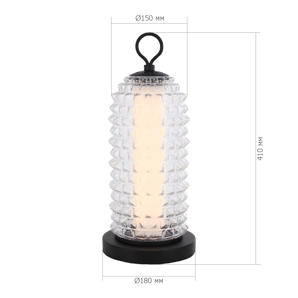 Настольная лампа с прозрачным факутрным стеклянным плафоном Sonora в Волгограде