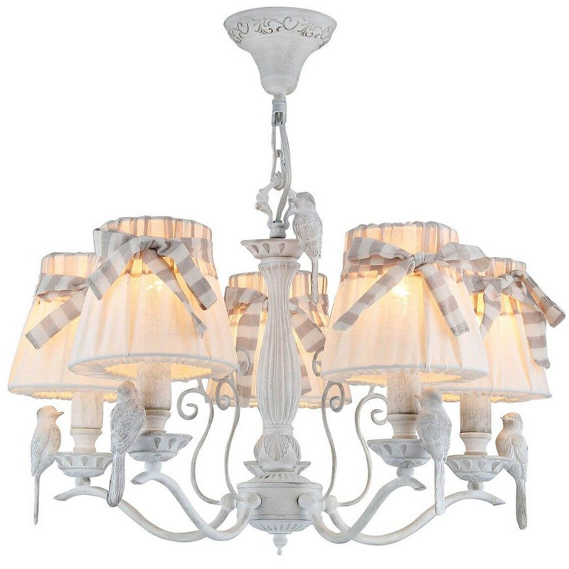 Люстра Refined Provence Chandelier Белый Бежевый Люстра Refined Provence Chandelier Белый Бежевый в Волгограде | Loft Concept