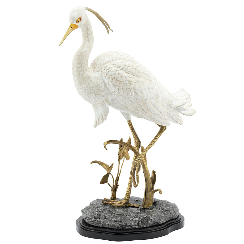Статуэтка HERON ATLANTA Белый Черный Бронза Статуэтка HERON ATLANTA Белый Черный Бронза в Волгограде | Loft Concept