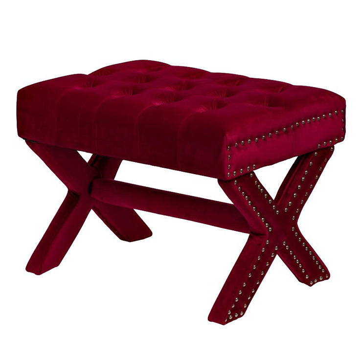 Пуф X Bench Capitone Ruby Бургундский красный Пуф X Bench Capitone Ruby Бургундский красный в Волгограде | Loft Concept