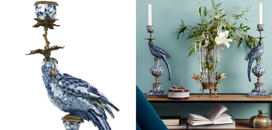 Подсвечник Blue and White Parrot Подсвечник Blue and White Parrot - Loft-Concept в Волгограде
