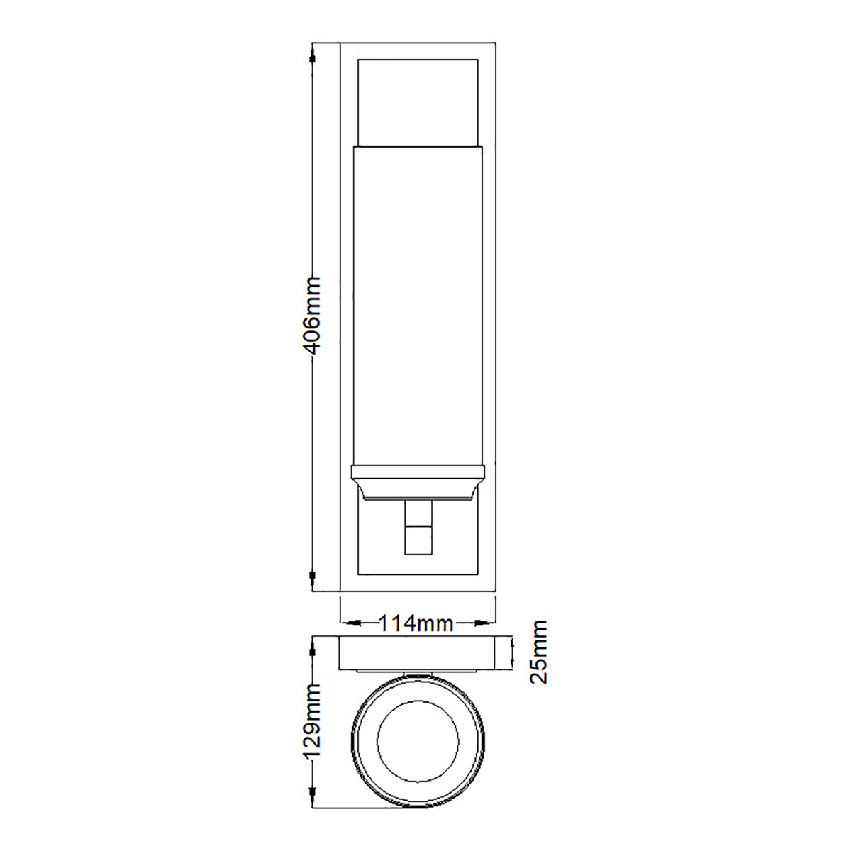 Бра для ванных комнат с белым цилиндрическим плафоном на прямоугольном основании цвета хром Feiss в Волгограде