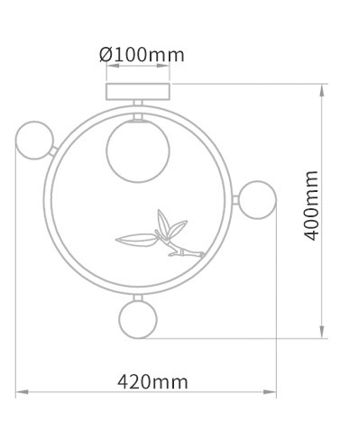 Потолочный светильник Metal Wood Ring Leaf Потолочный светильник Metal Wood Ring Leaf в Волгограде