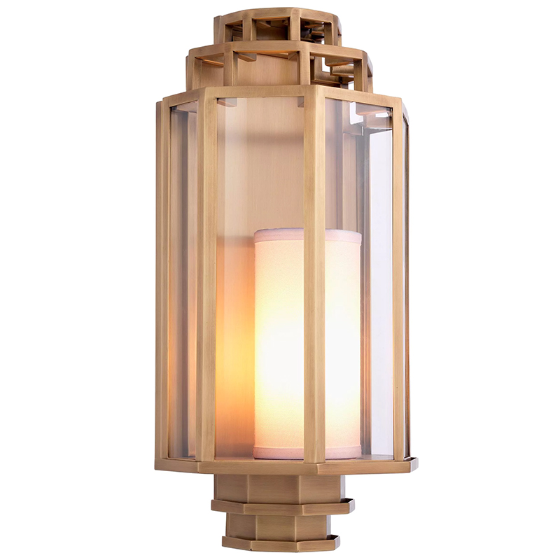 Бра Wall Lamp Monticello Brass Белый Латунь Прозрачное Стекло в Волгограде | Loft Concept 