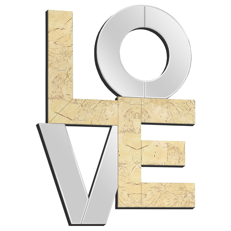 Зеркало Love Золотой в Волгограде | Loft Concept 