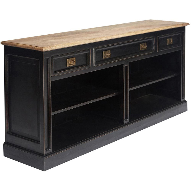 Комод с 3-мя ящиками Provence Sylvie stand Черный Древесина Комод с 3-мя ящиками Provence Sylvie stand Черный Древесина в Волгограде | Loft Concept