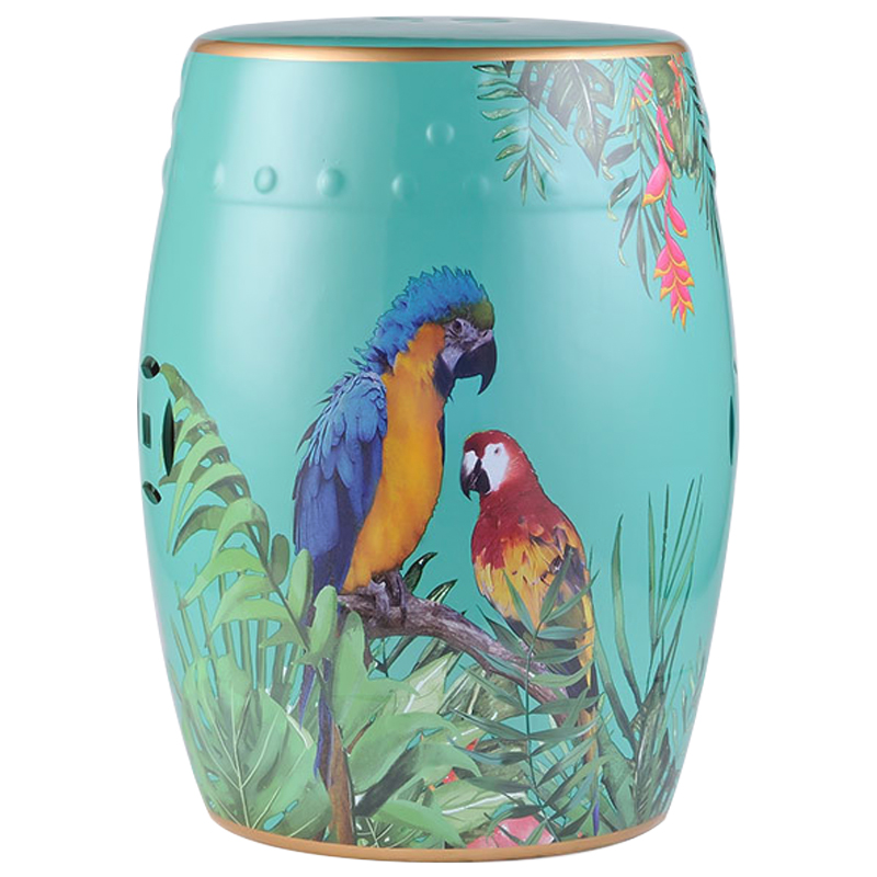 Керамический табурет Parrots Tropical Animal Ceramic Stool Turquoise Бирюзовый Мульти Керамический табурет Parrots Tropical Animal Ceramic Stool Turquoise Бирюзовый Мульти в Волгограде | Loft Concept